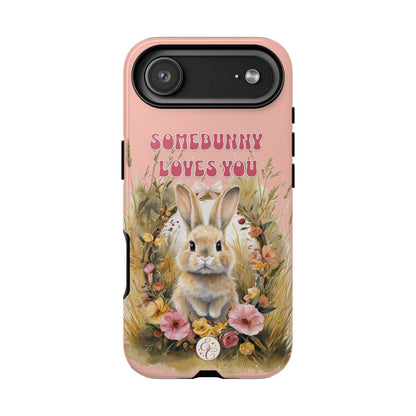 Somebunny Loves You Tough Phone Case - Peach