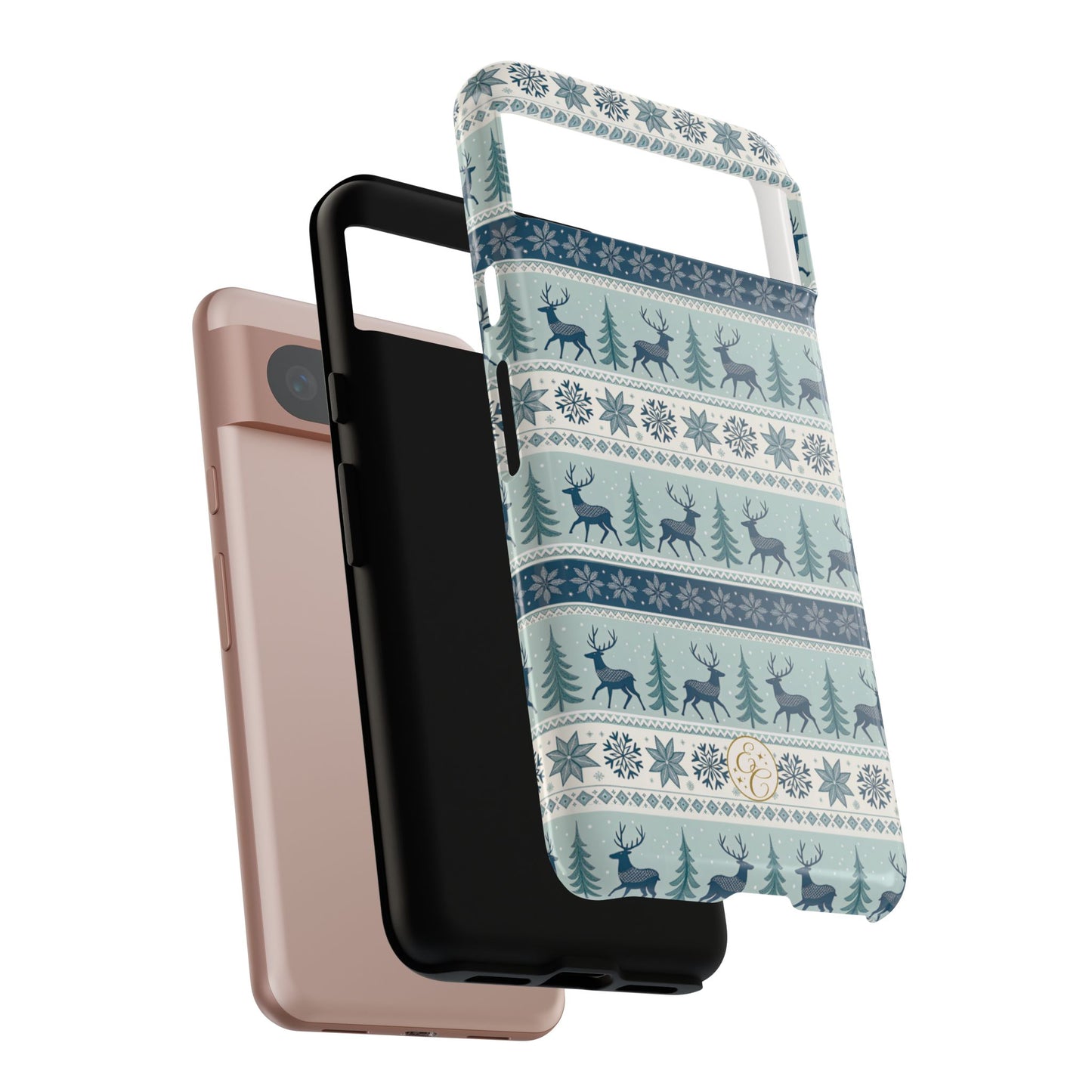 Blue Winter Reindeer Tough Phone Case