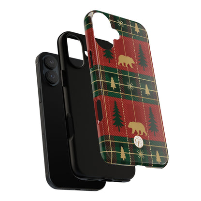 Christmas Bear Plaid Phone Case