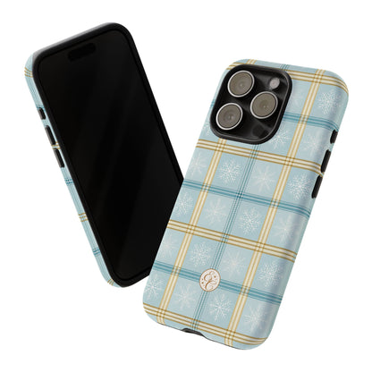 Blue Winter Plaid Tough Phone Case