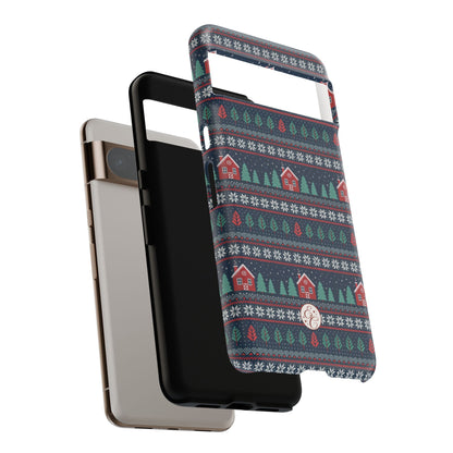 Winter Cottage Pattern Tough Phone Case