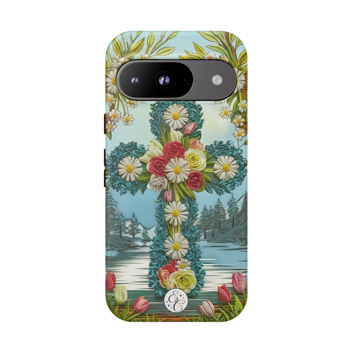 Floral Cross Tough Phone Case