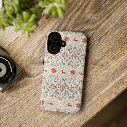 Red Reindeer Christmas Pattern Phone Case