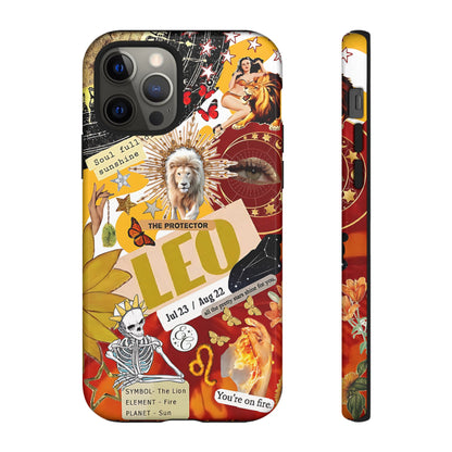 Leo Vintage Zodiac Collage Tough Phone Case