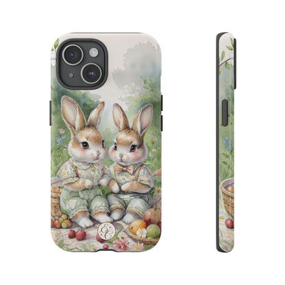Vintage Bunny Picnic Tough Phone Case