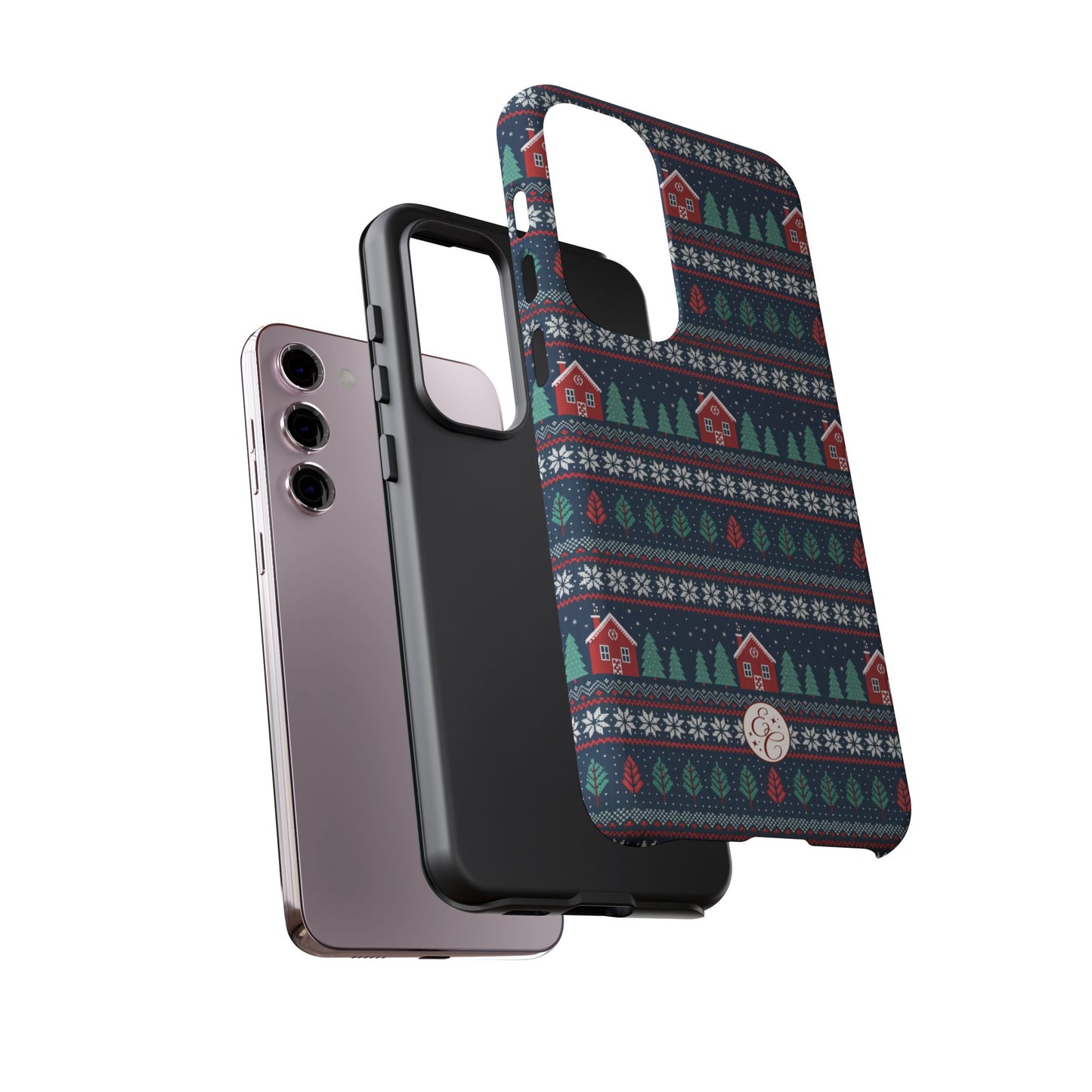 Winter Cottage Pattern Tough Phone Case