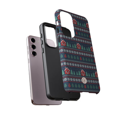 Winter Cottage Pattern Tough Phone Case