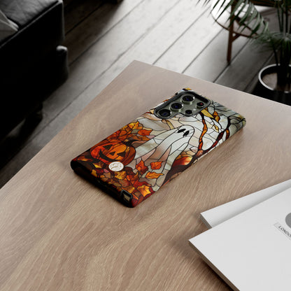 Ghost & Pumpkin Stained Glass Halloween Phone Case