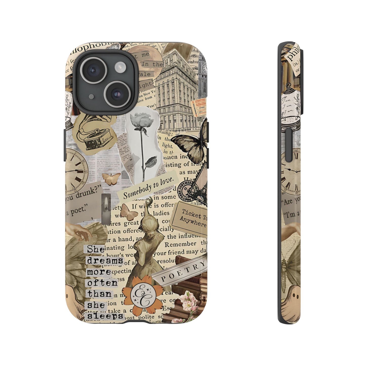 Library Romance Collage Tough Phone Cases