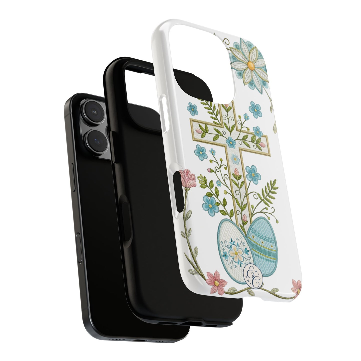Vintage Easter Floral Cross Tough Phone Case