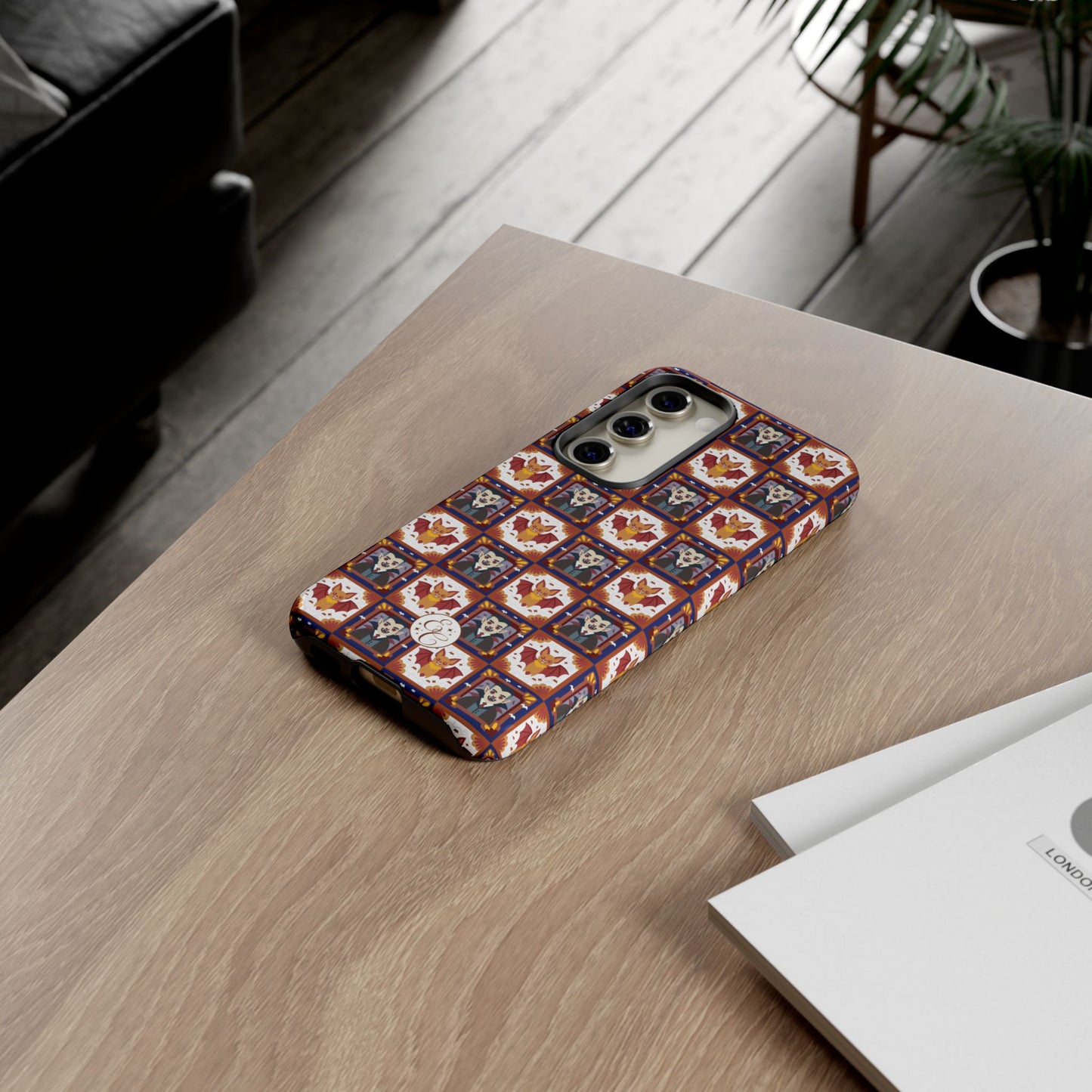 Dracula & Bat Pattern Tough Phone Case