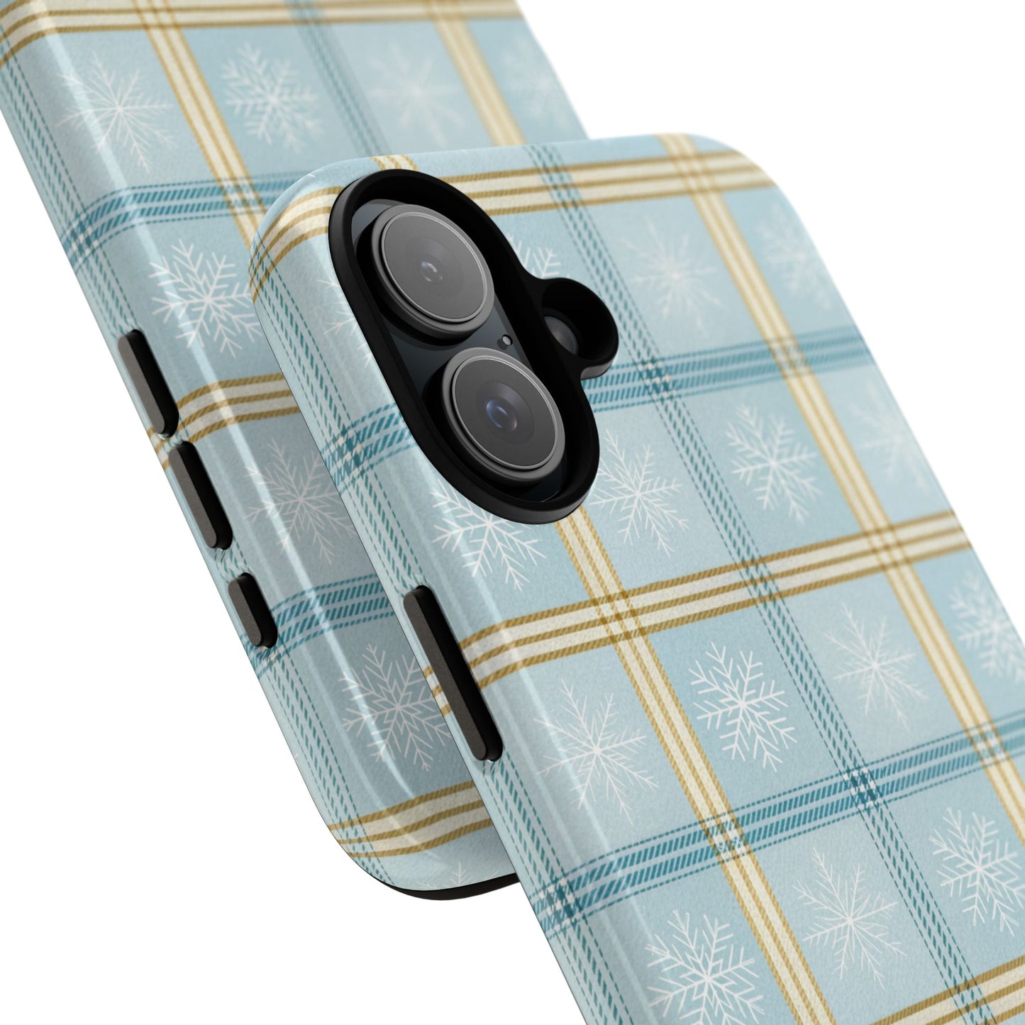 Blue Winter Plaid Tough Phone Case