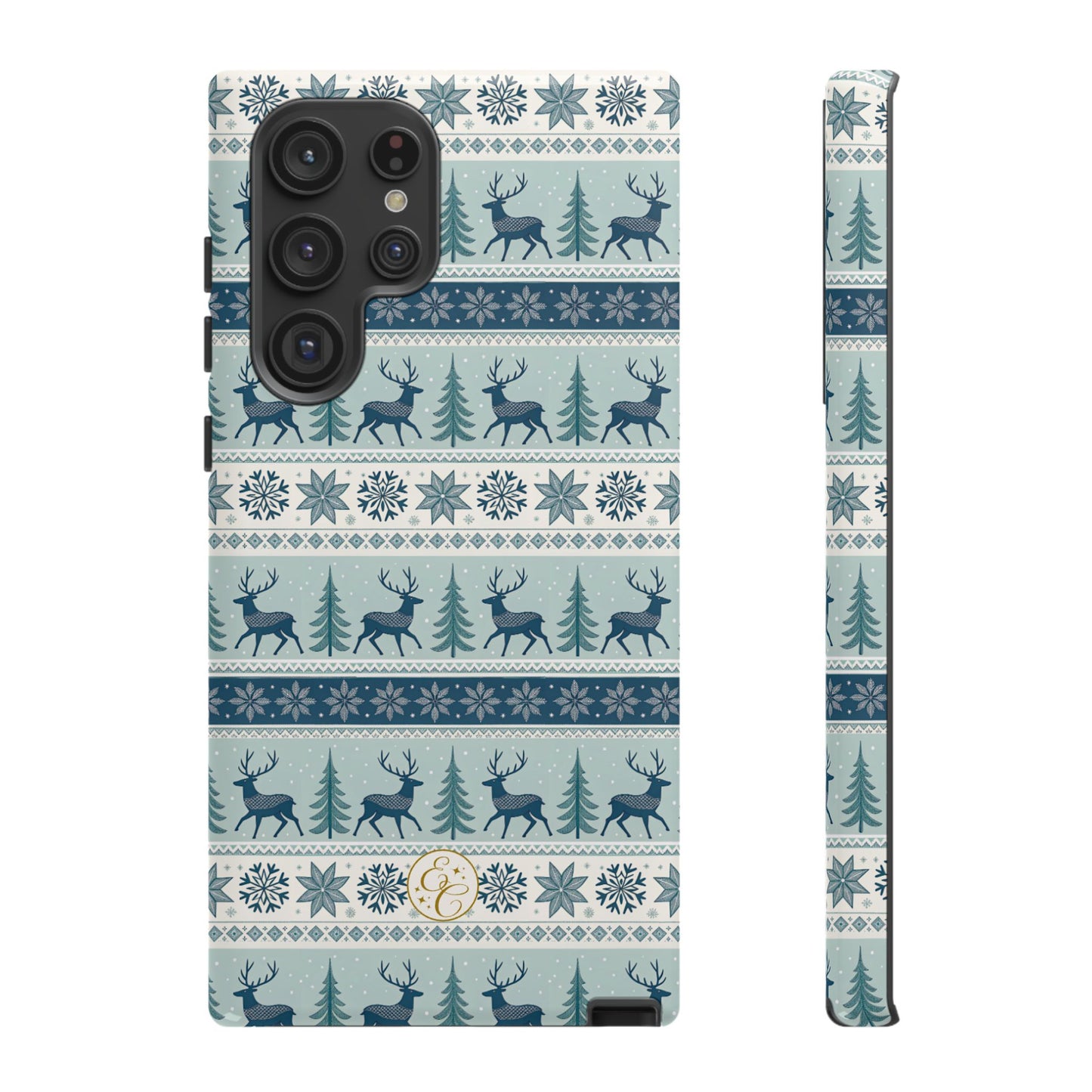 Blue Winter Reindeer Tough Phone Case