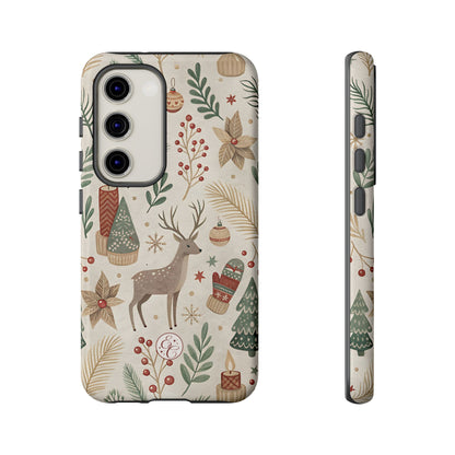 Rustic Christmas Reindeer Tough Phone Case