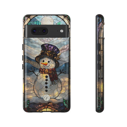 Snowman Stained Glass Tough Phone Case