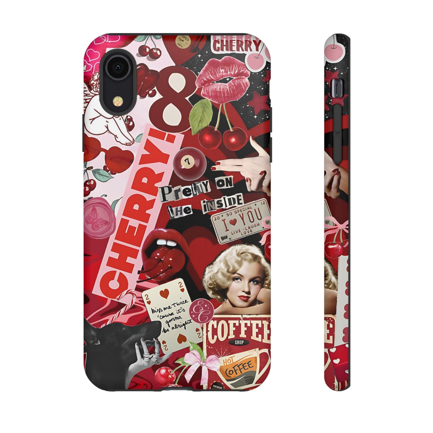 Cherry Theme Retro Collage Tough Phone Case