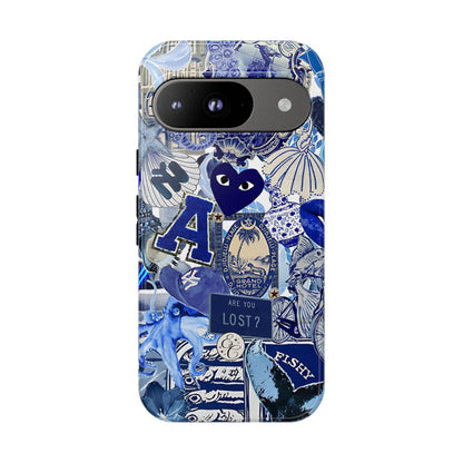Blue Collage Tough Phone Case