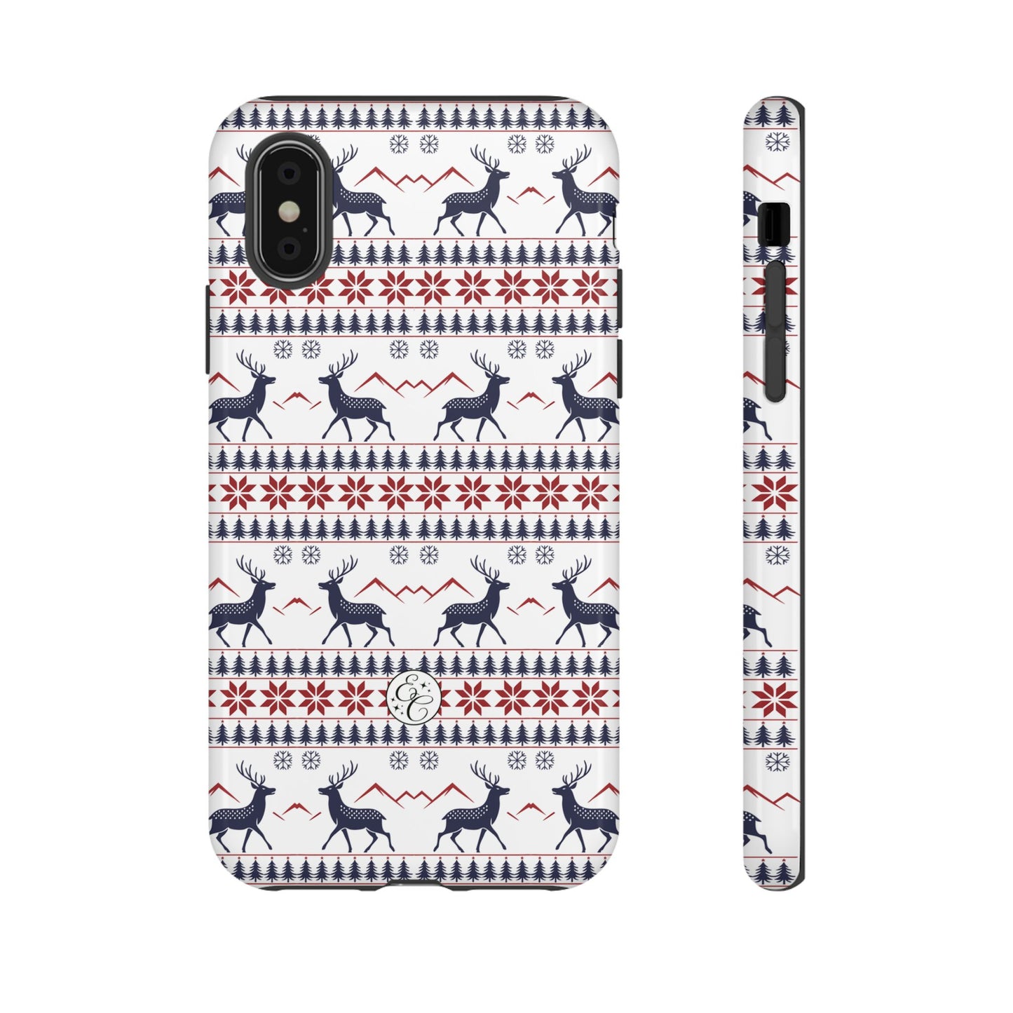 Christmas Reindeer Pattern Tough Phone Case