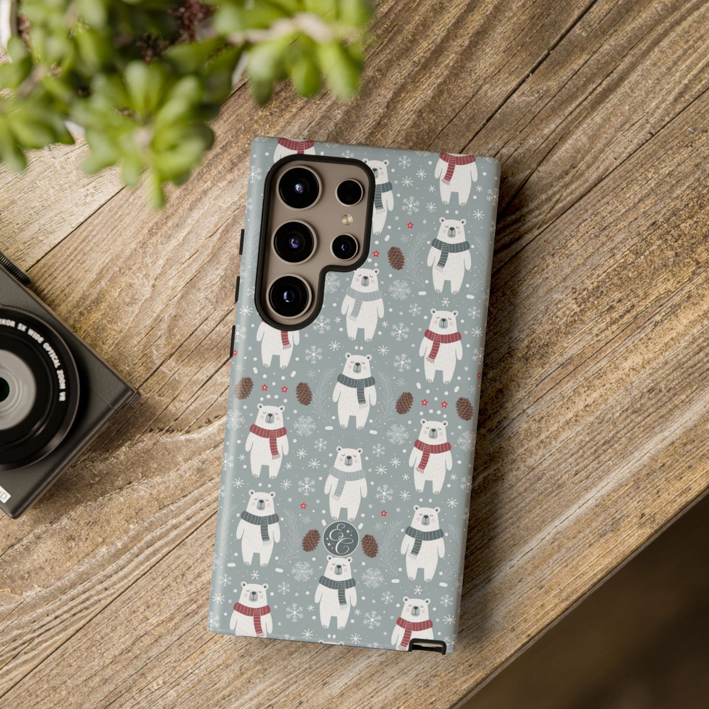 Cute Polar Bear Pattern Tough Phone Case