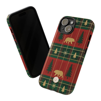 Christmas Bear Plaid Tough Phone Case