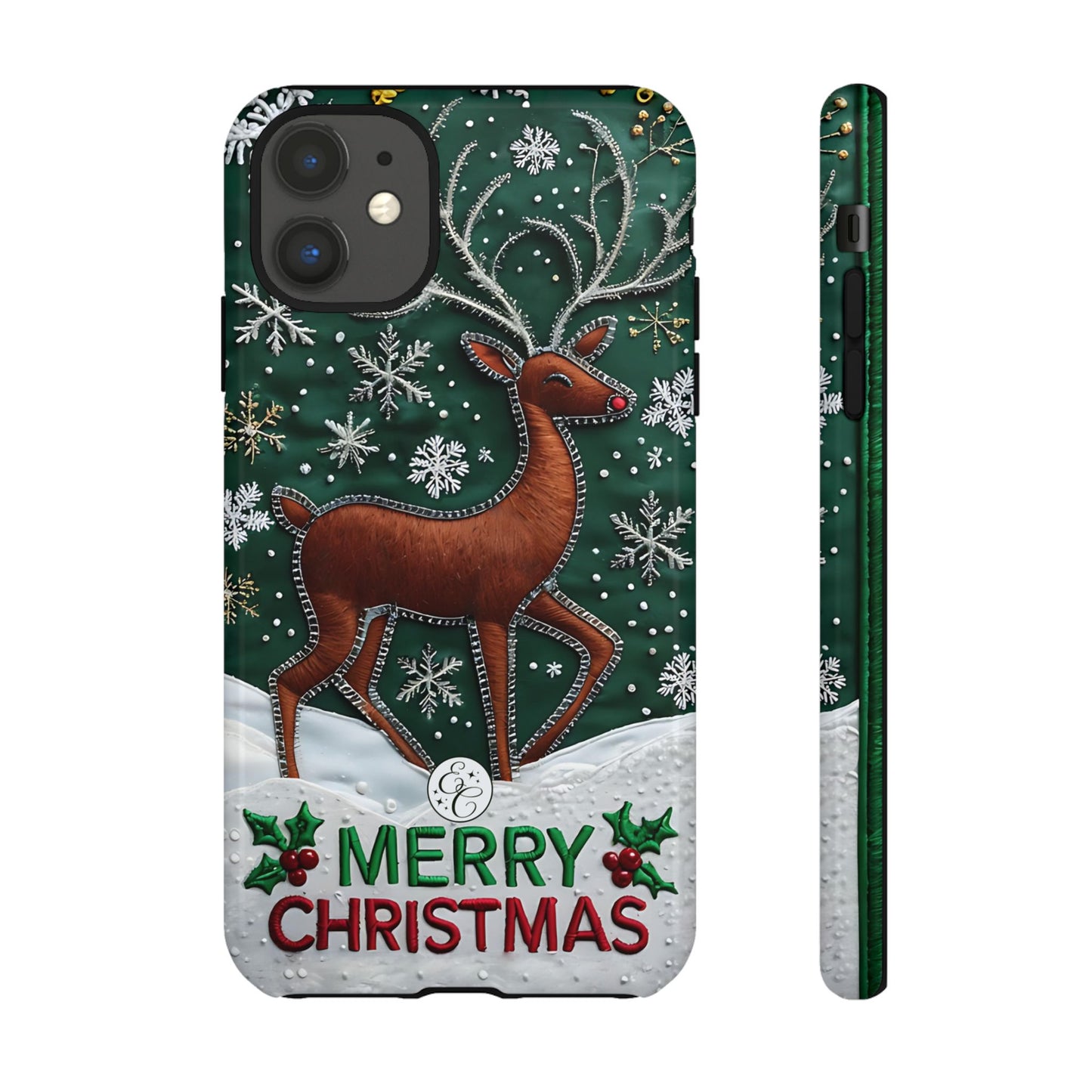 Merry Christmas Reindeer Tough Phone Case