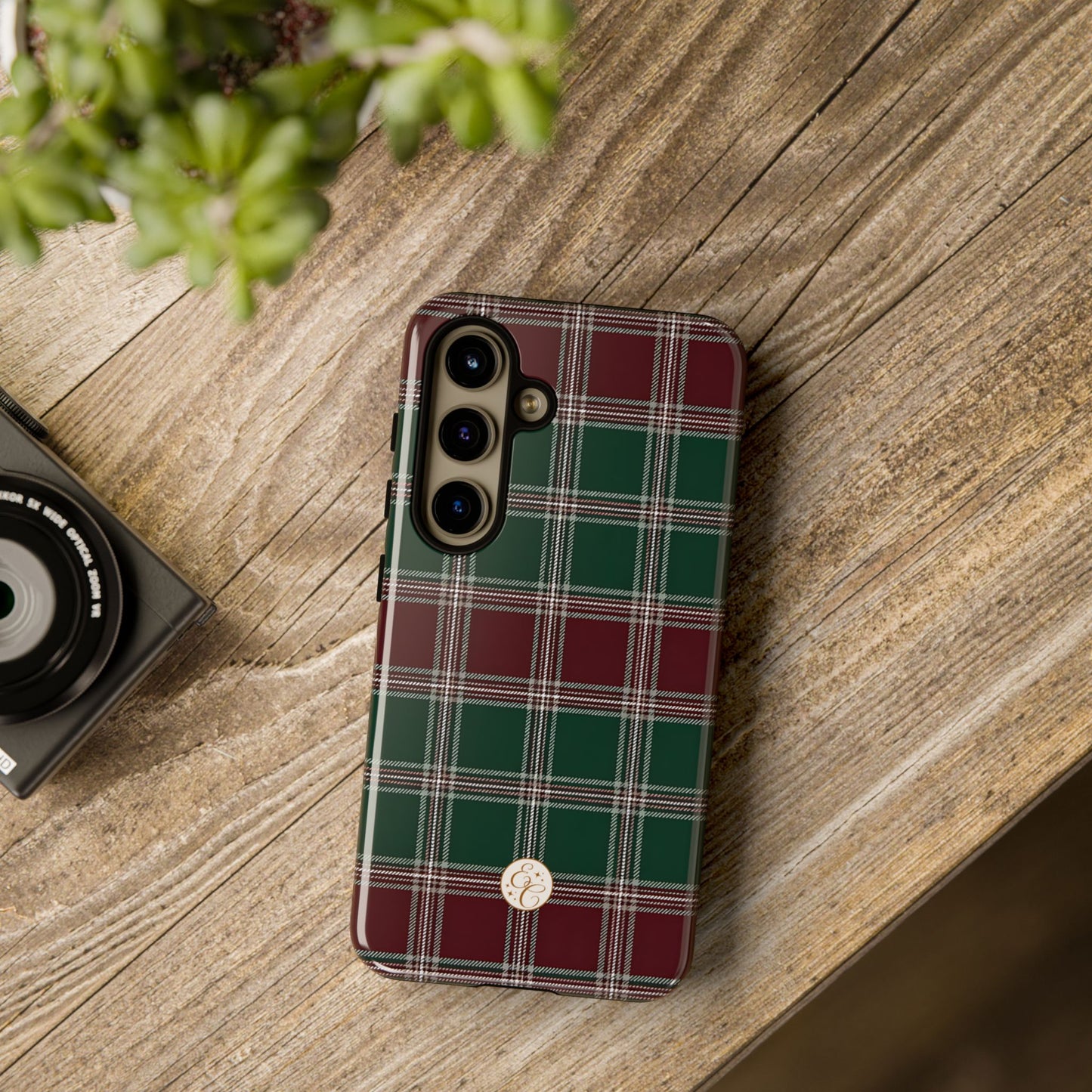 Green & Burgundy Plaid Tough Phone Case