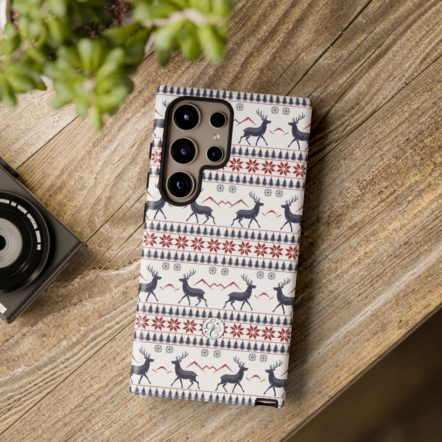 Christmas Reindeer Pattern Tough Phone Case