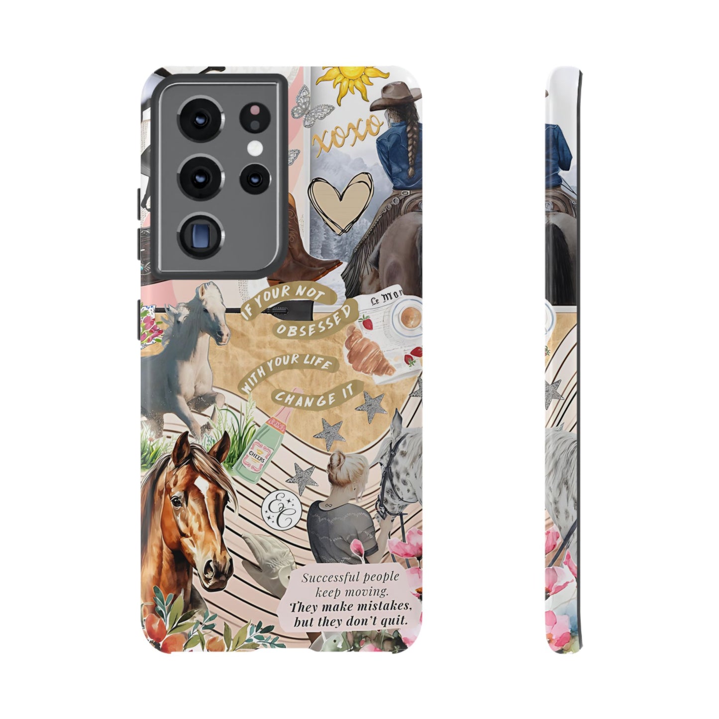 Equestrian Cowgirl Collage Tough Phone Case