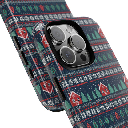Winter Cottage Pattern Tough Phone Case