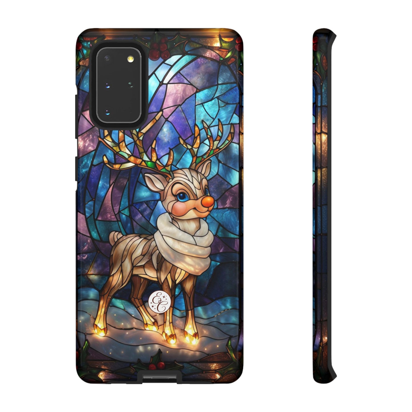 Cute Reindeer Stained Glass Tough Phone Case