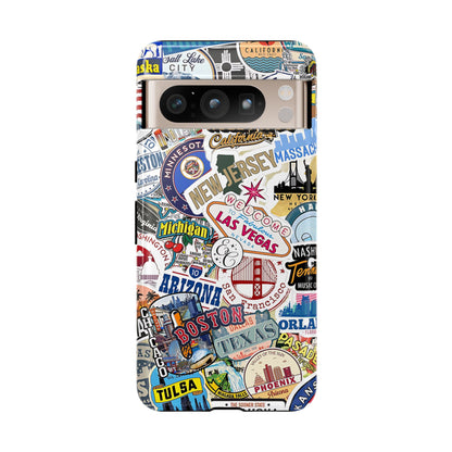 USA Travel Stickers Tough Phone Case