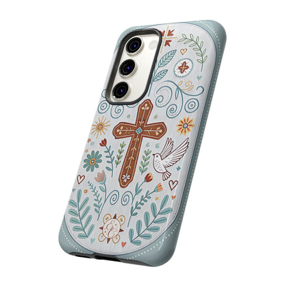 Christian Cross Floral Tough Phone Case