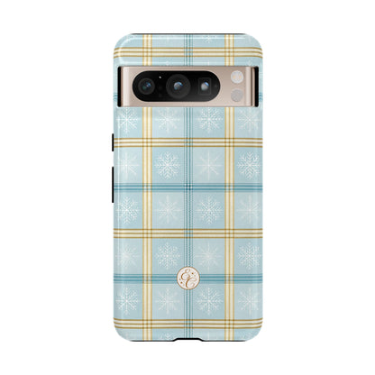 Blue Winter Plaid Tough Phone Case