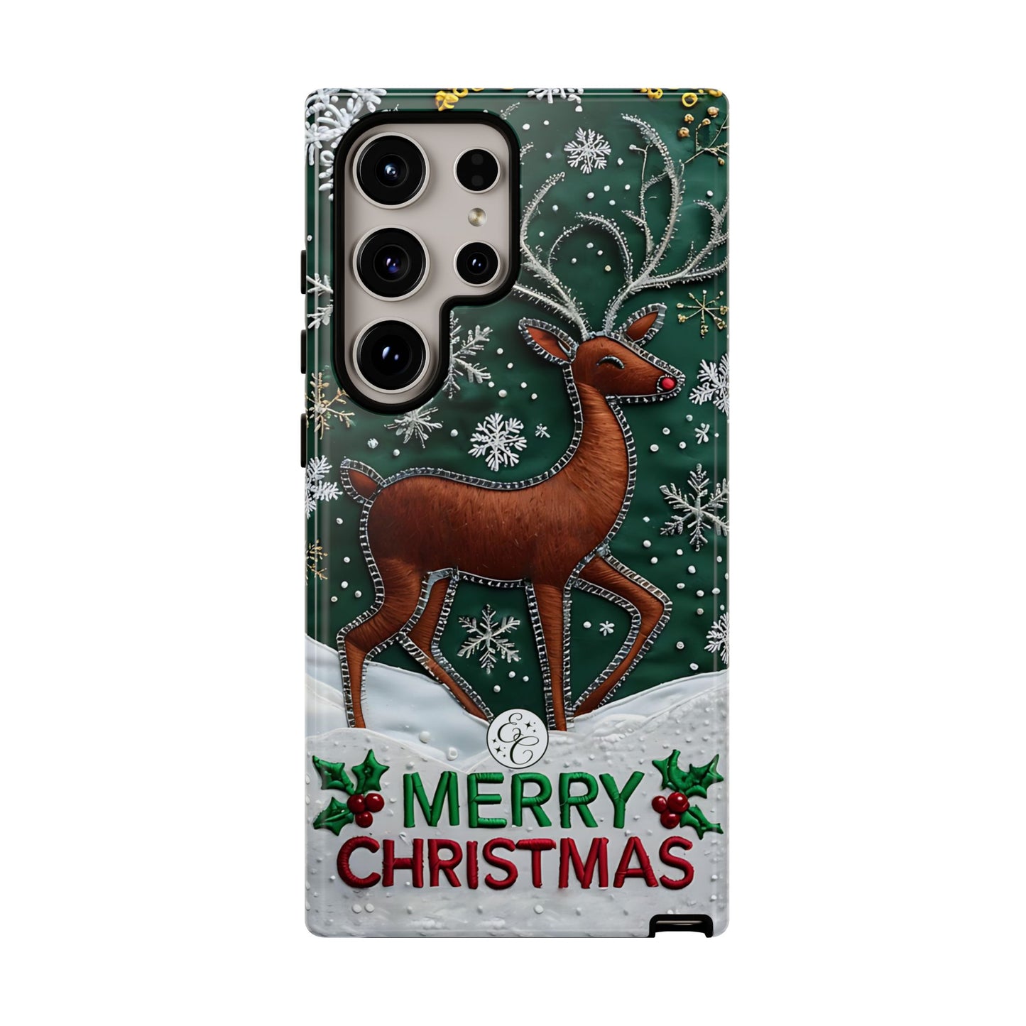 Merry Christmas Reindeer Tough Phone Case