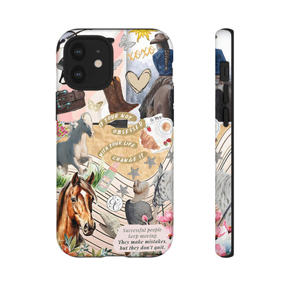 Equestrian Cowgirl Collage Tough Phone Case