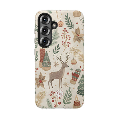 Rustic Christmas Reindeer Tough Phone Case