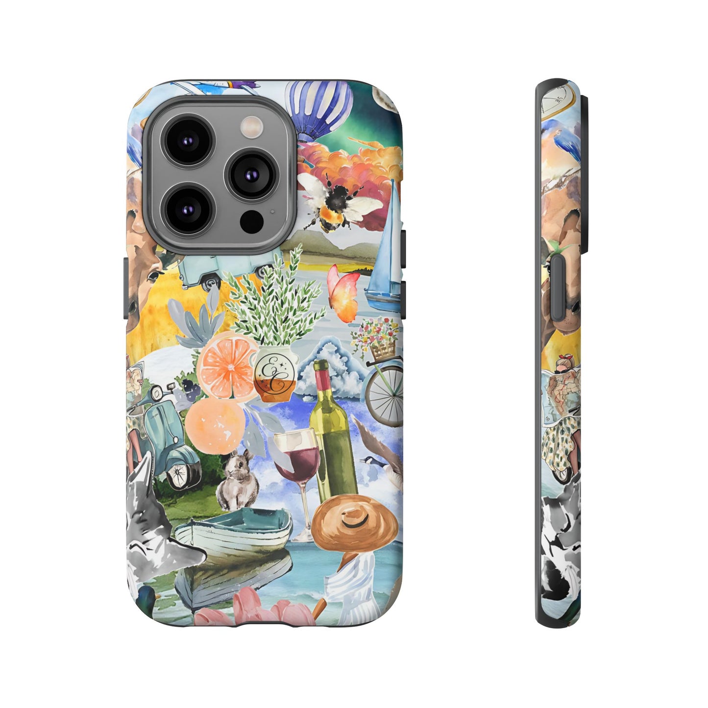 Vintage Travel Collage Tough Phone Case