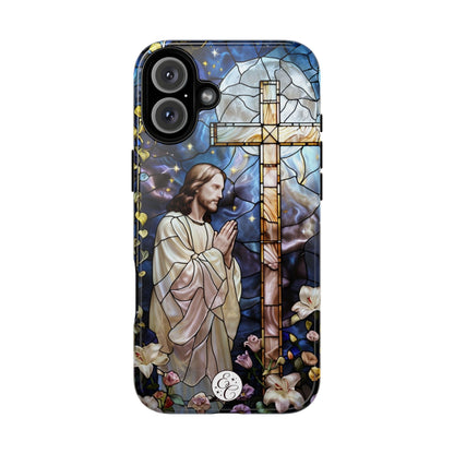 Jesus Praying Stained Glass Tough Phone Case