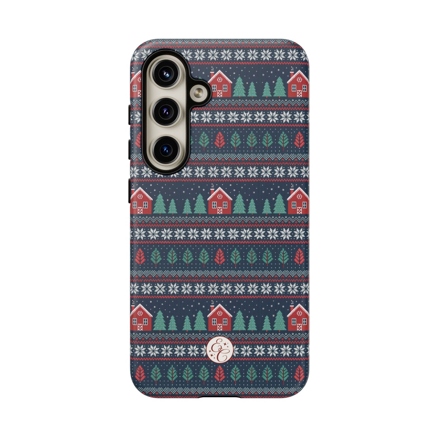 Winter Cottage Pattern Tough Phone Case