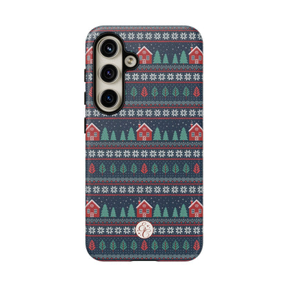Winter Cottage Pattern Tough Phone Case