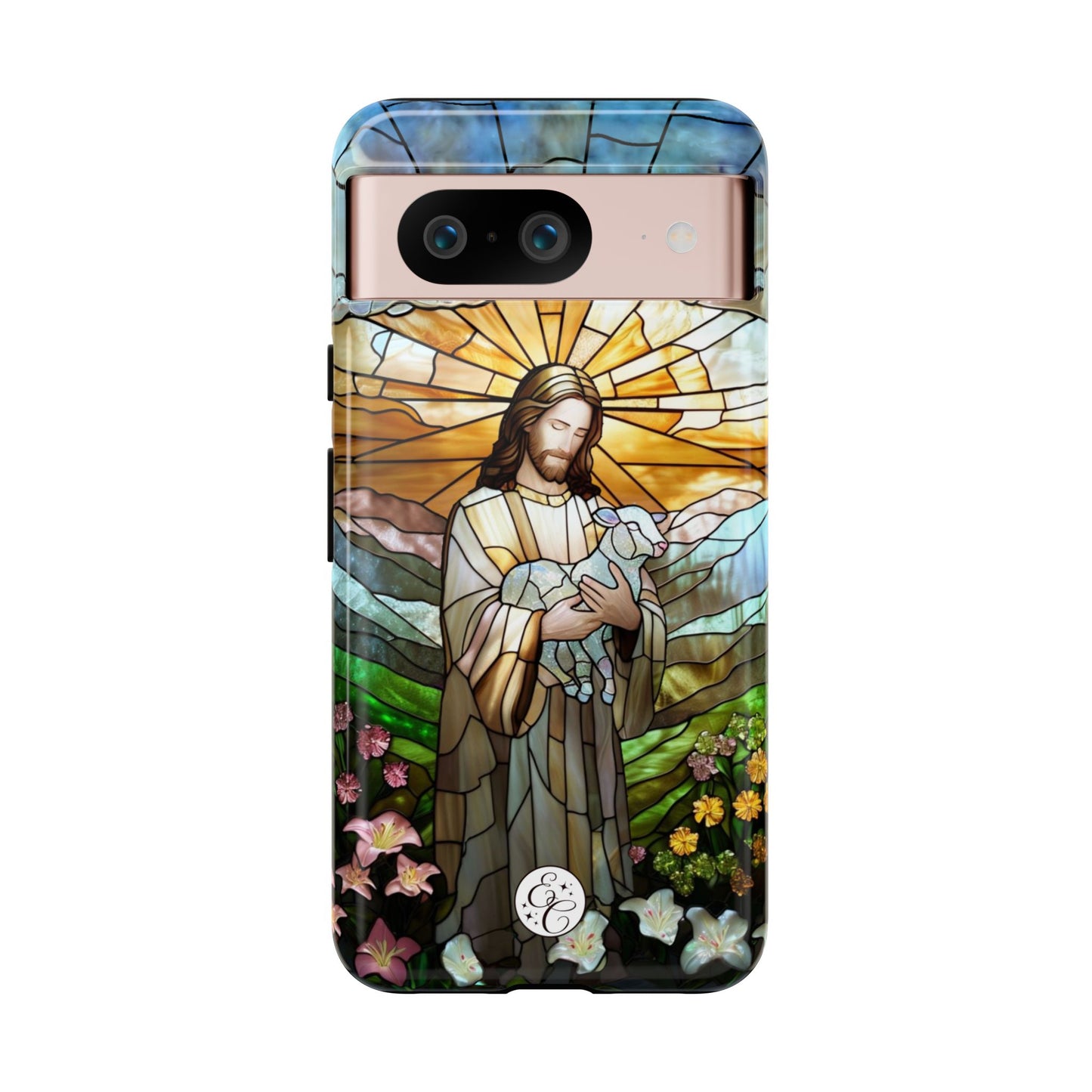 Jesus Holding a Lamb Stained Glass Tough Phone Case