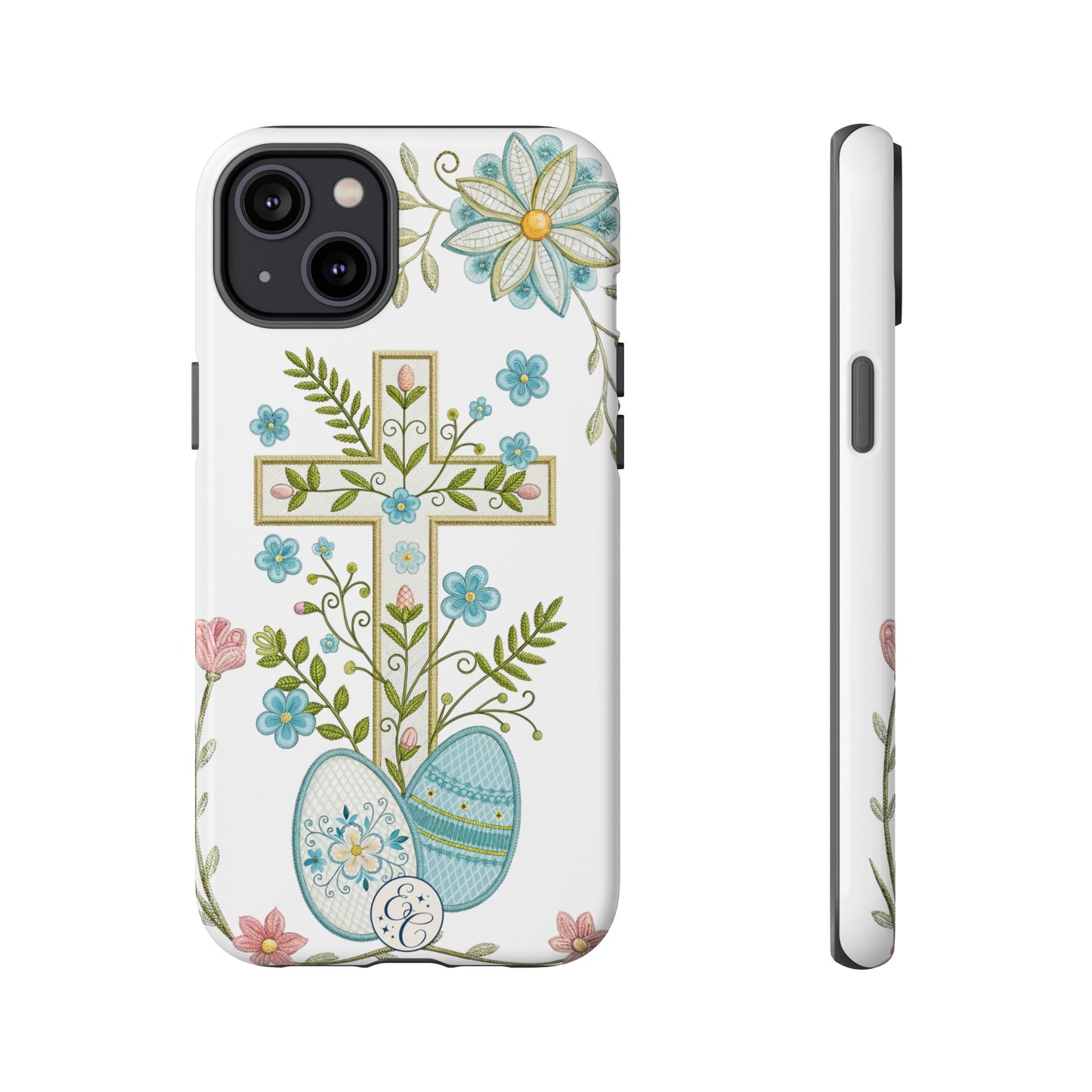 Vintage Easter Floral Cross Tough Phone Case