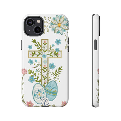 Vintage Easter Floral Cross Tough Phone Case