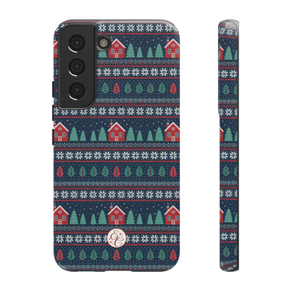 Winter Cottage Pattern Tough Phone Case