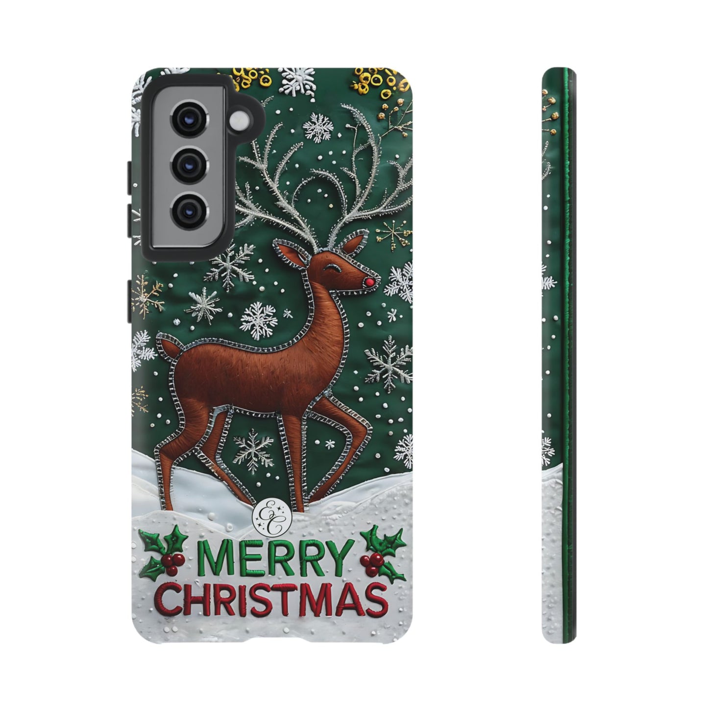 Merry Christmas Reindeer Tough Phone Case