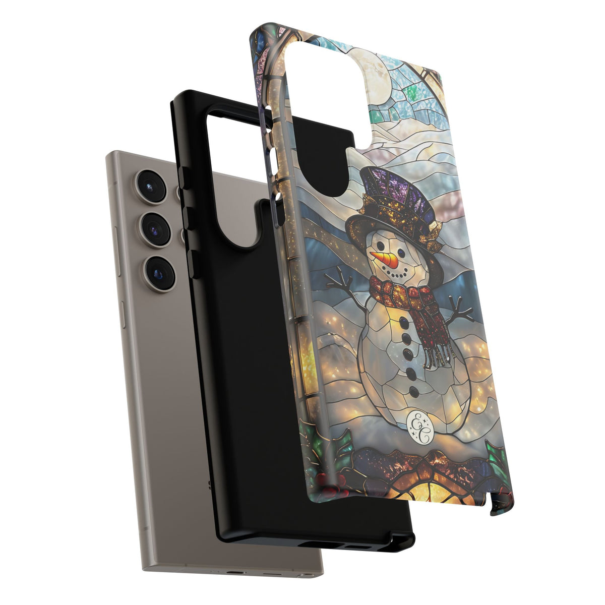 Snowman Stained Glass Phone Case