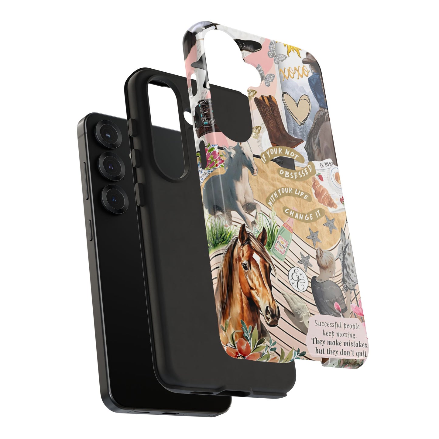 Equestrian Cowgirl Collage Tough Phone Case