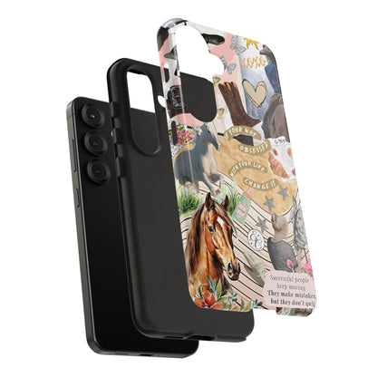 Equestrian Cowgirl Collage Tough Phone Case
