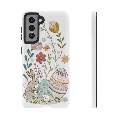 Bunny & Easter Egg Floral Tough Phone Case