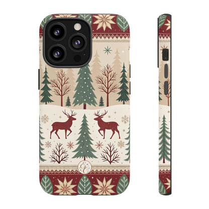 Vintage Christmas Reindeer Tough Phone Case